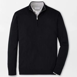 Peter Millar Men’s Autumn Crest Quarter-Zip Black NWT